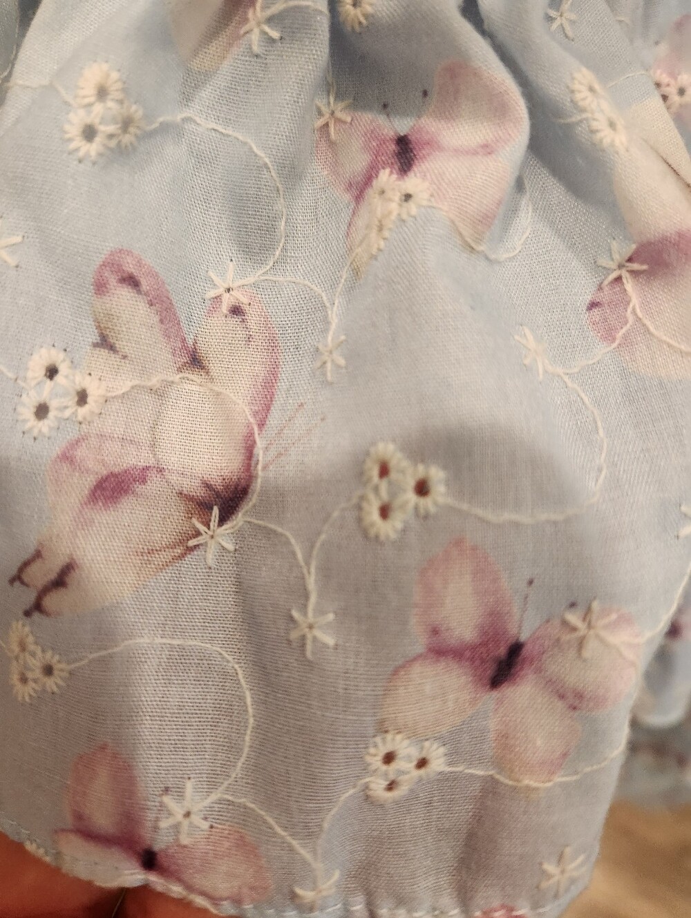 Ivy City Co Smocked Whimsical Tiered Midi Dress Embroidered Butterfly Fairy - Picture 3 of 7